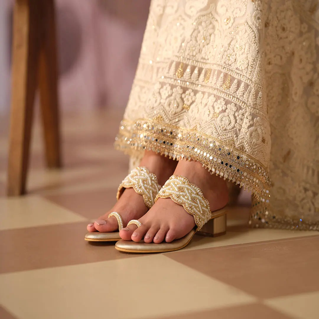 Elvya Embroidered Heels Macro Footwear