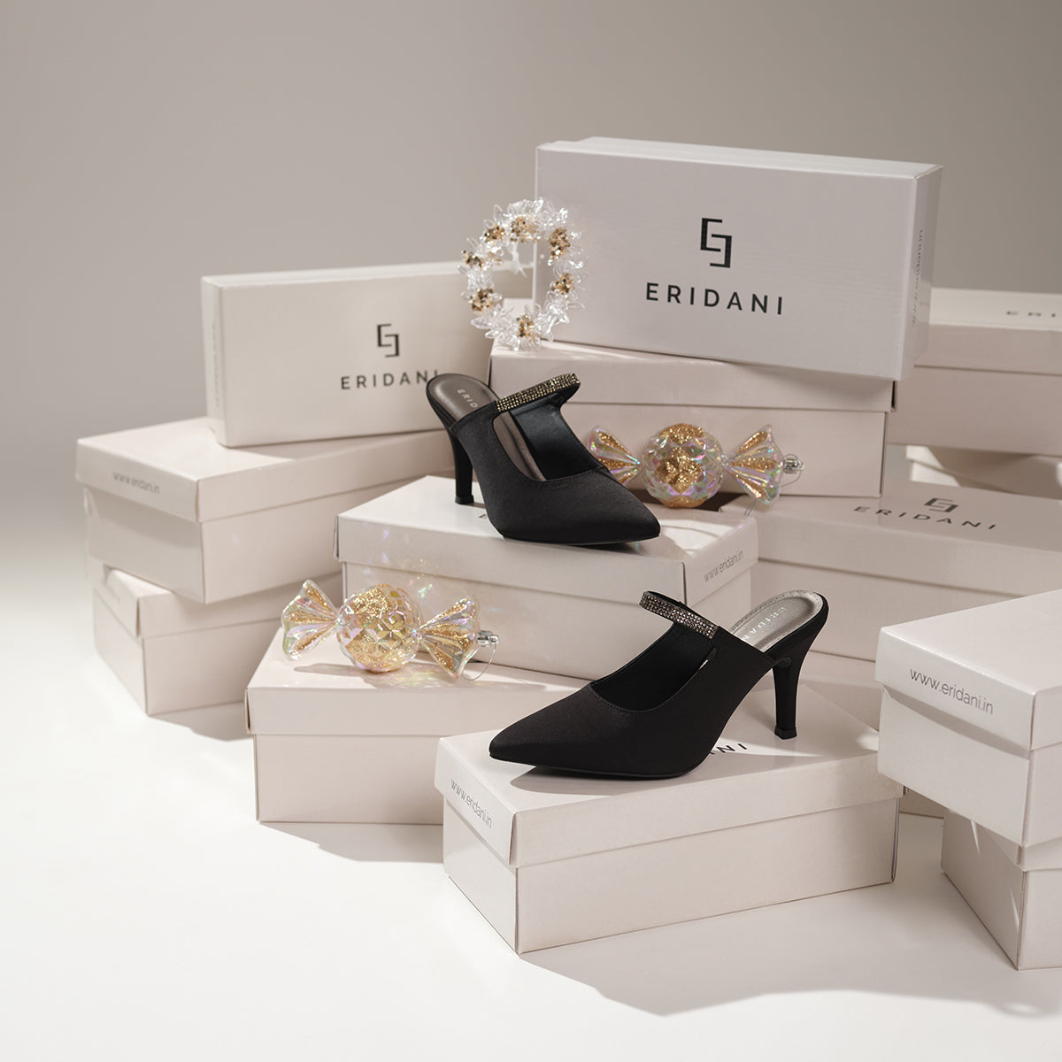 Yuletide Stiletto Mules