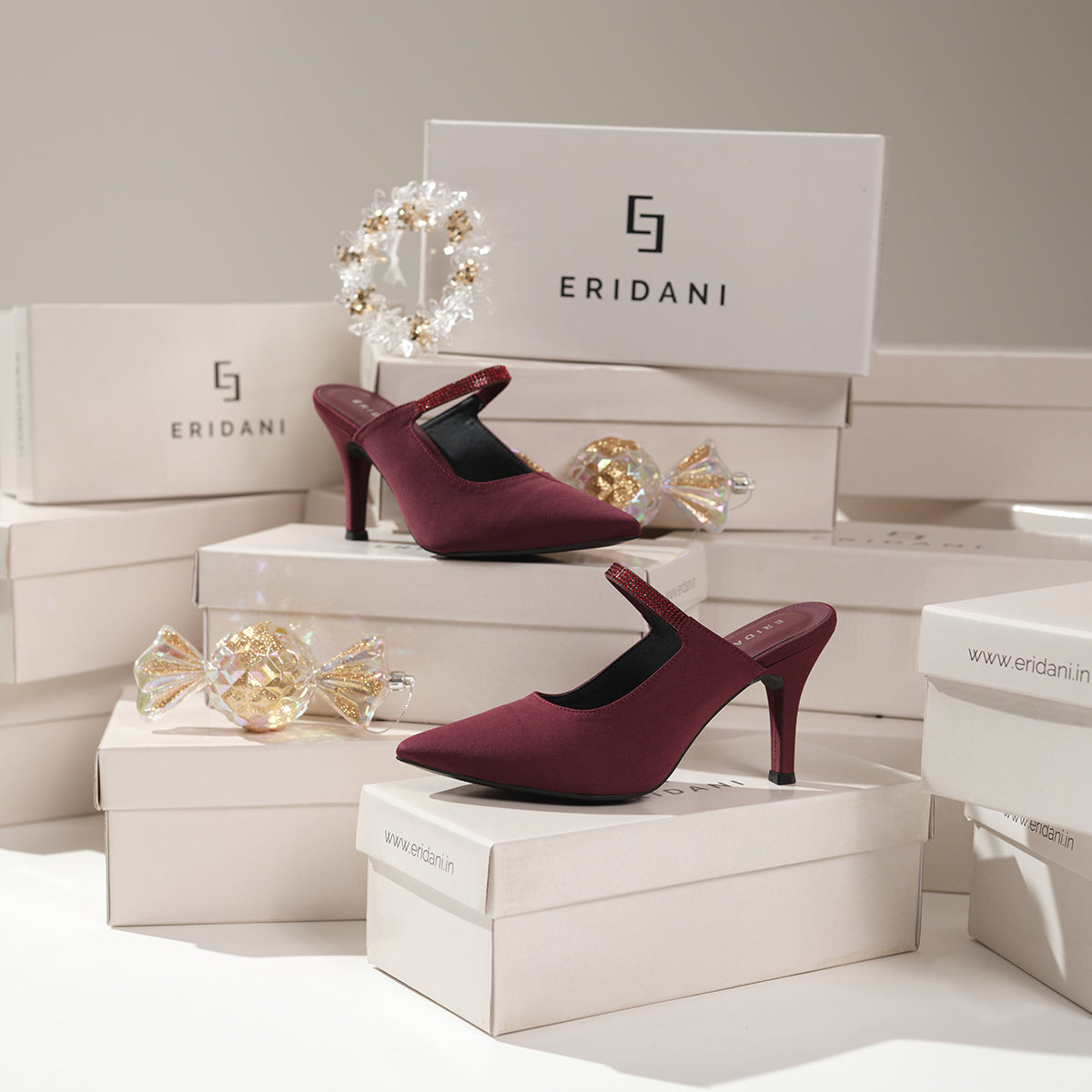 Yuletide Stiletto Mules