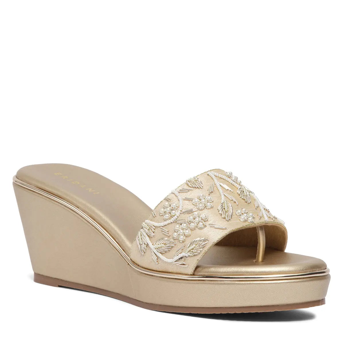 Aadhya Embroidered Wedges Mahek Footwear