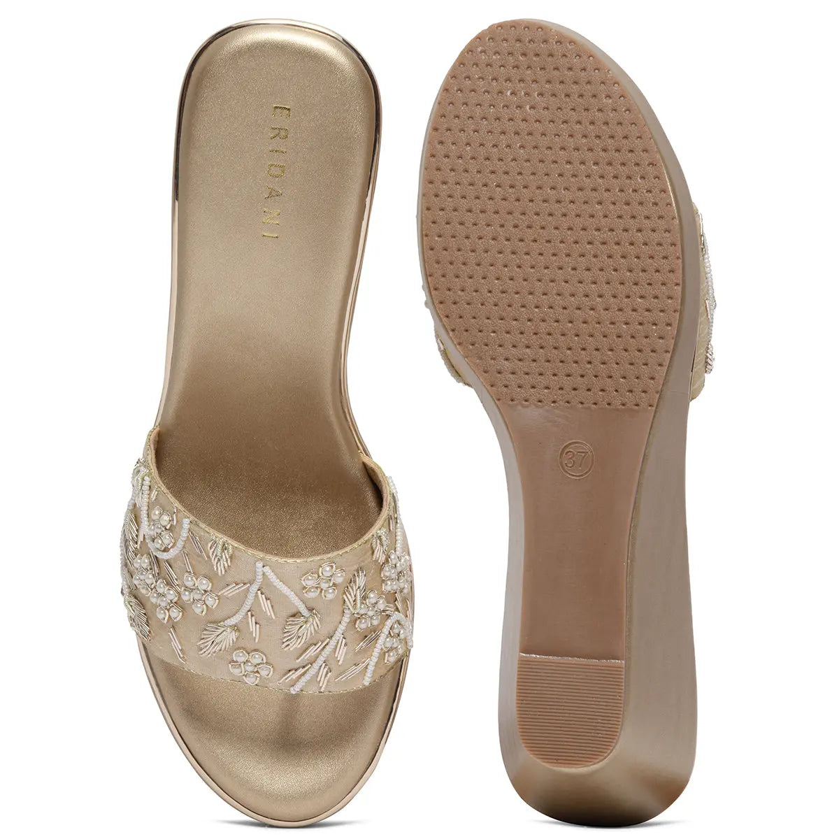 Aadhya Embroidered Wedges Mahek Footwear