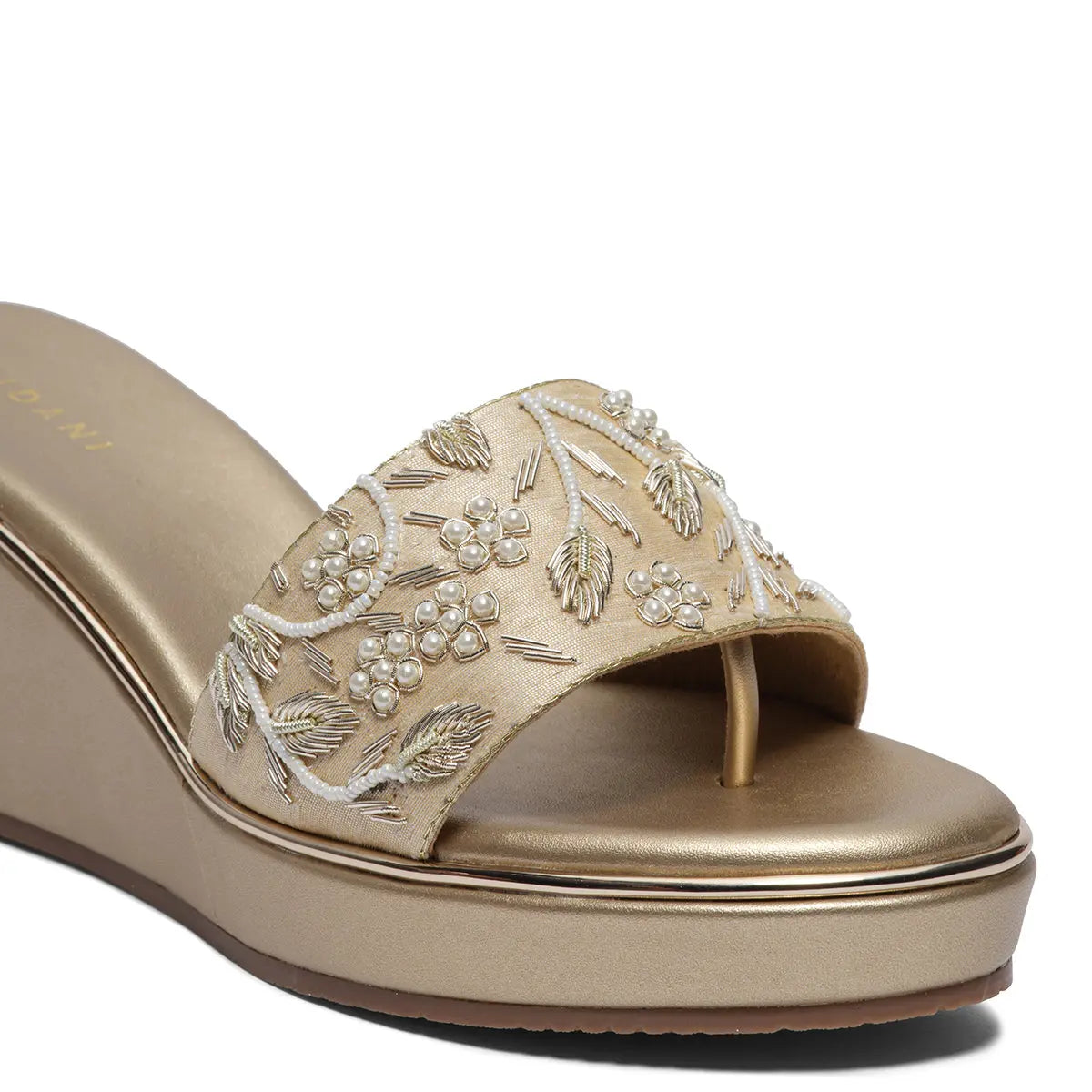 Aadhya Embroidered Wedges Mahek Footwear