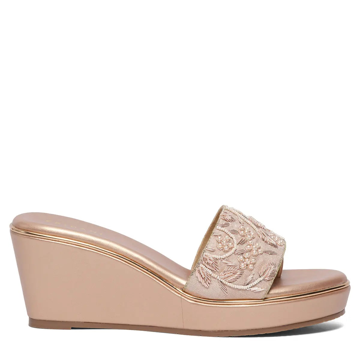 Aadhya Embroidered Wedges Mahek Footwear