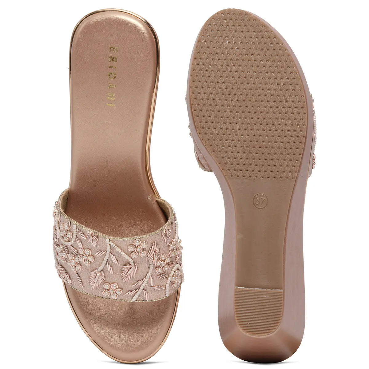 Aadhya Embroidered Wedges Mahek Footwear