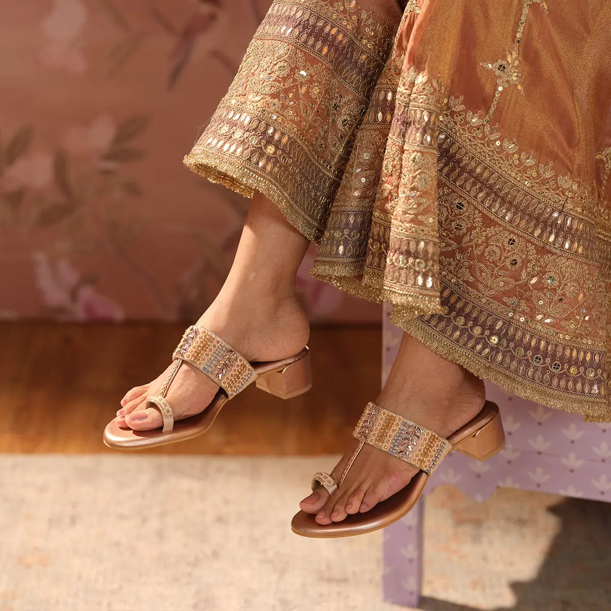 Aaravi Kolhapuri Heels Mahek Footwear