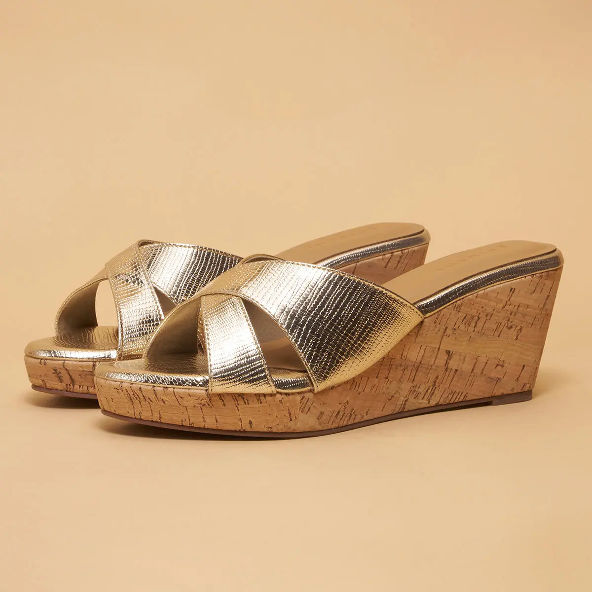 Acaciaa Criss-Cross Strap Wedges Star Footwear