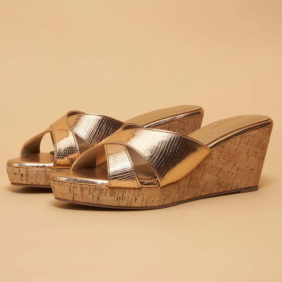 Acaciaa Criss-Cross Strap Wedges Star Footwear