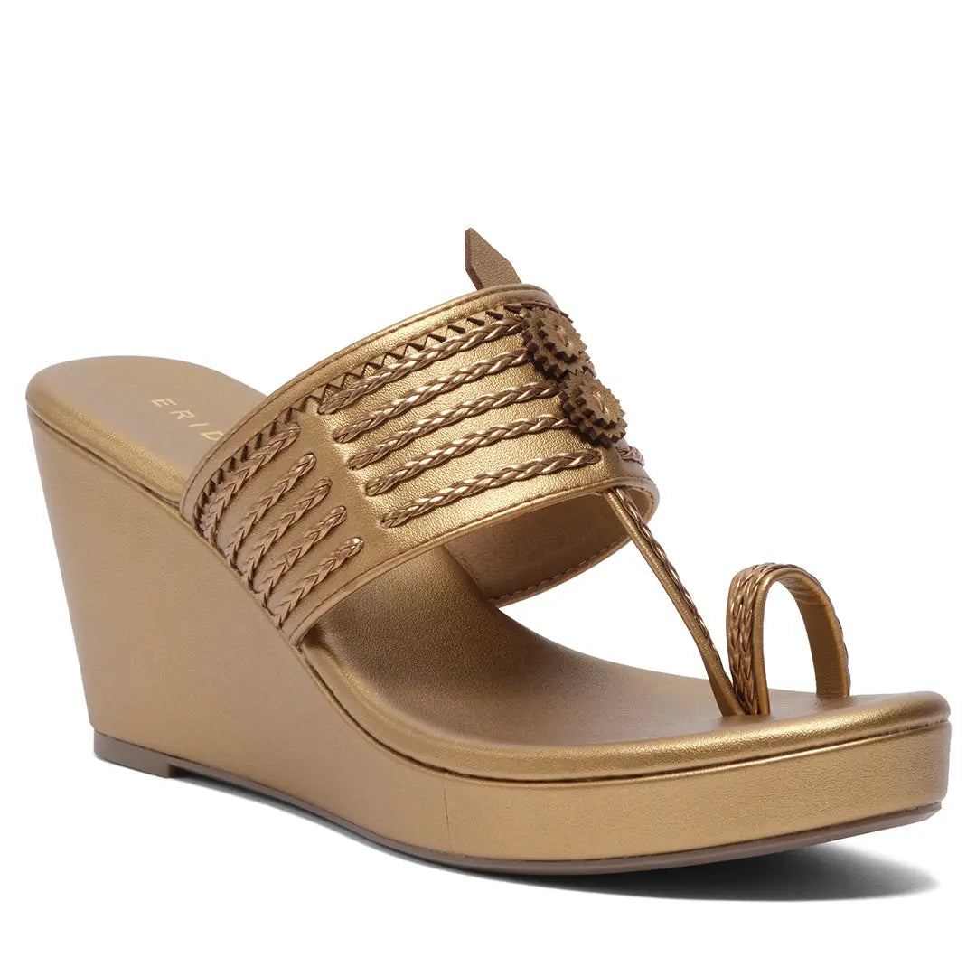 Ahraya Kolhapuri Wedges Macro Footwear