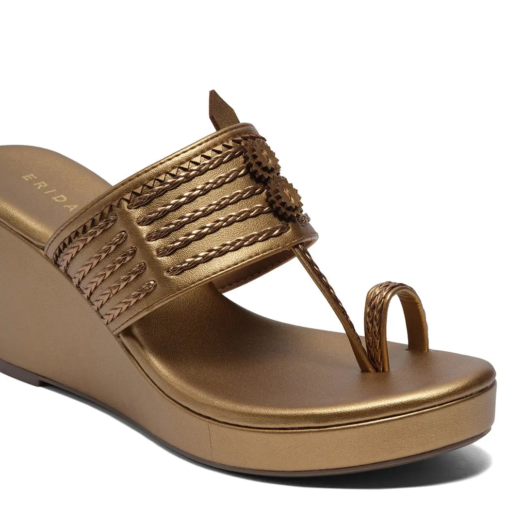 Ahraya Kolhapuri Wedges Macro Footwear