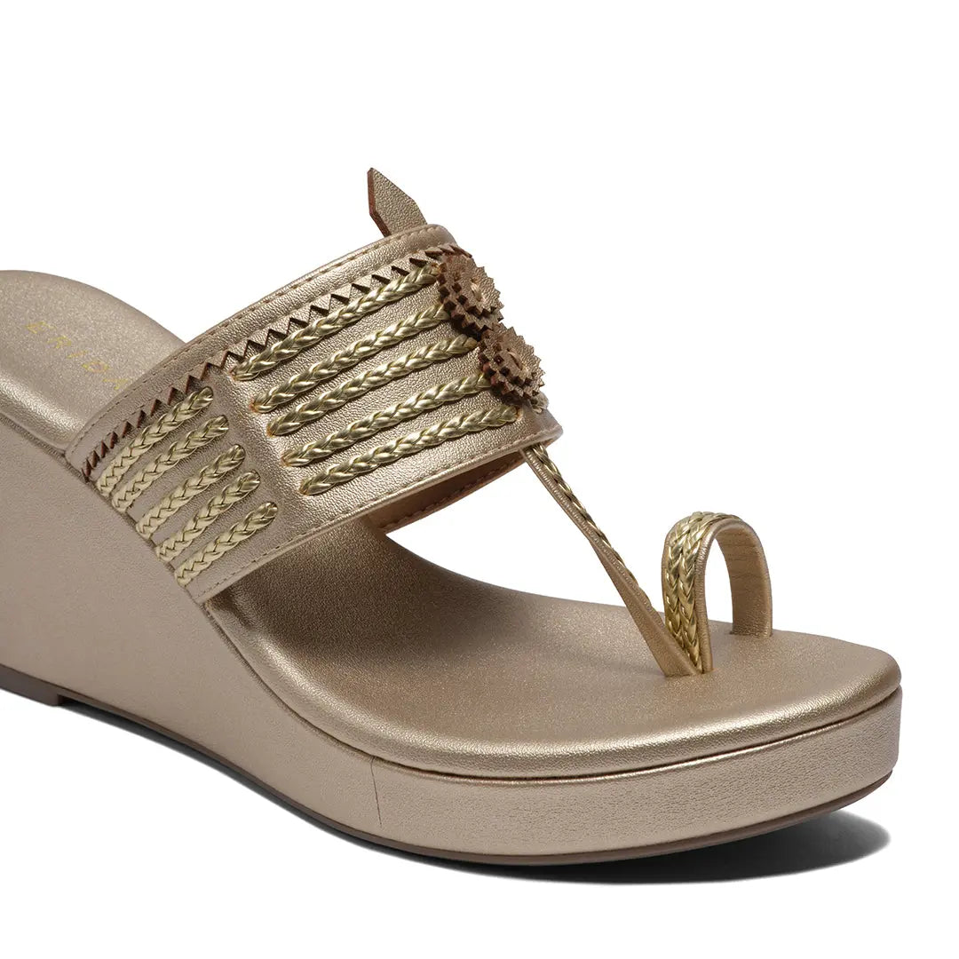 Ahraya Kolhapuri Wedges Macro Footwear