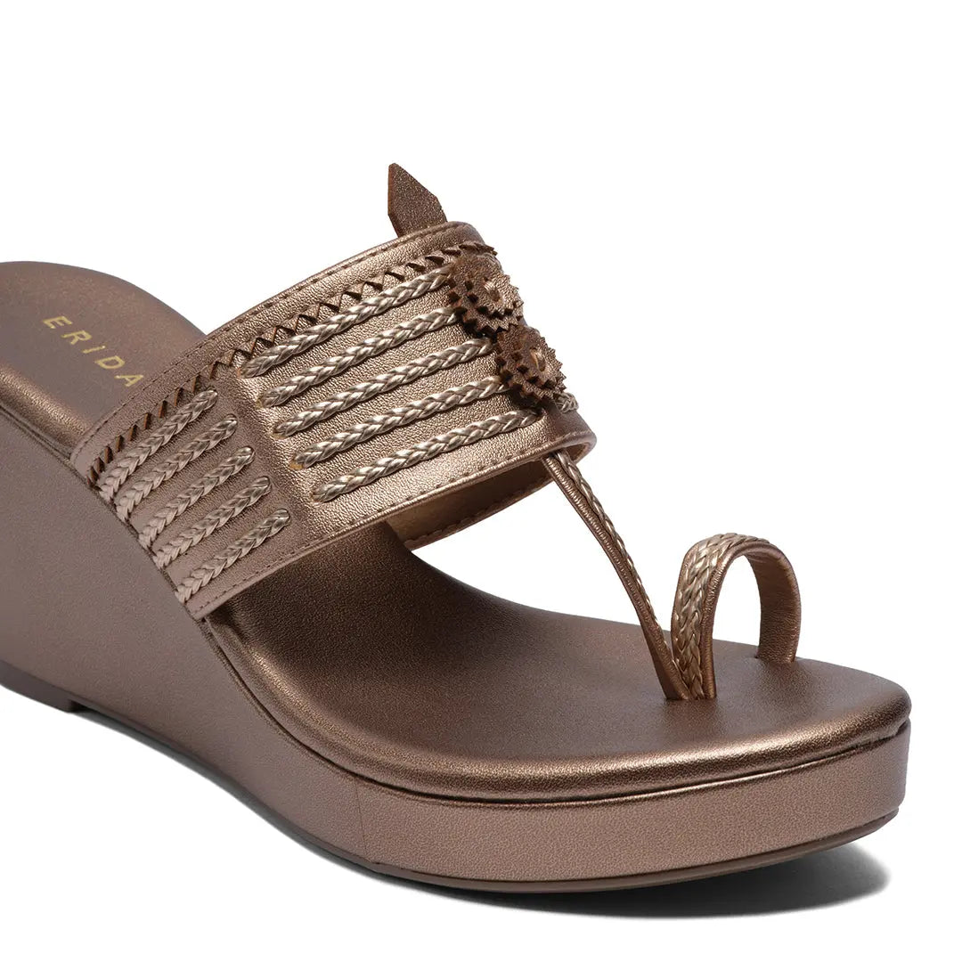 Ahraya Kolhapuri Wedges Macro Footwear