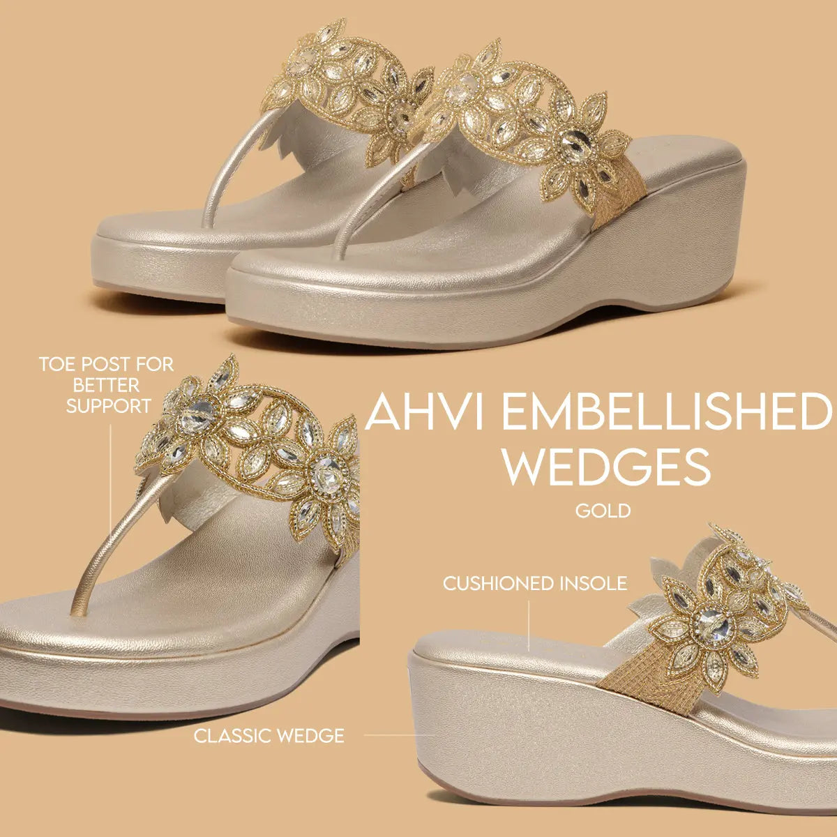 Ahvi Embellished Wedges Regina Footwear Eridani