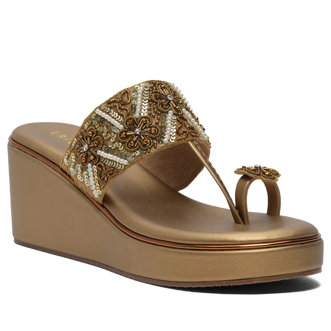 Ainaz Embroidered Wedges Sapphire