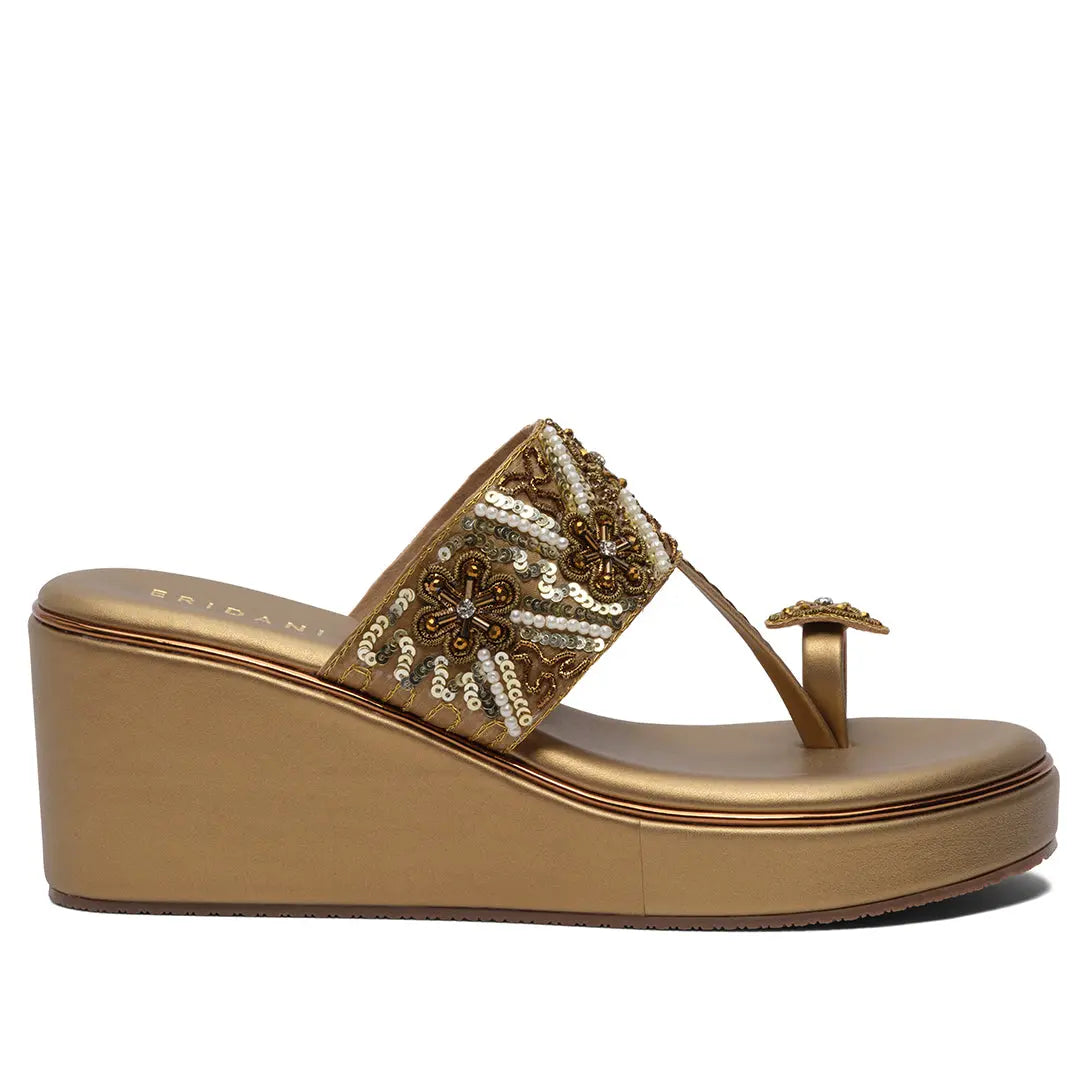 Ainaz Embroidered Wedges Sapphire