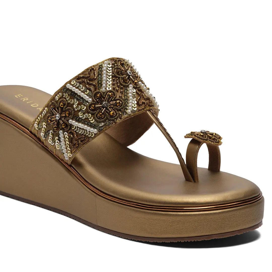 Ainaz Embroidered Wedges Sapphire