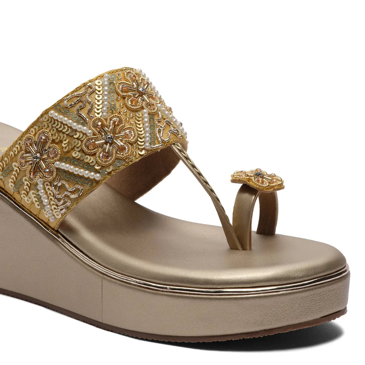 Ainaz Embroidered Wedges Sapphire