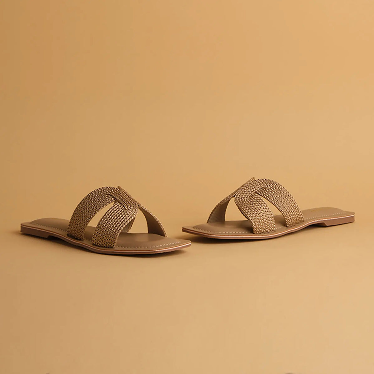Aisha Metallic Flats Ahmad Arts