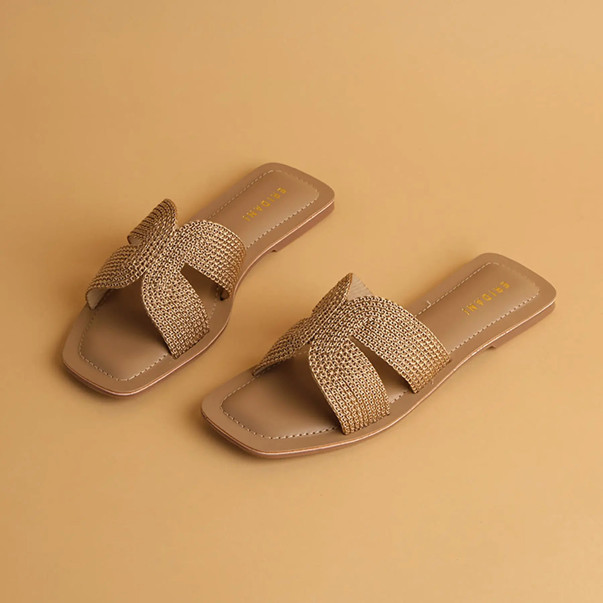 Aisha Metallic Flats Ahmad Arts