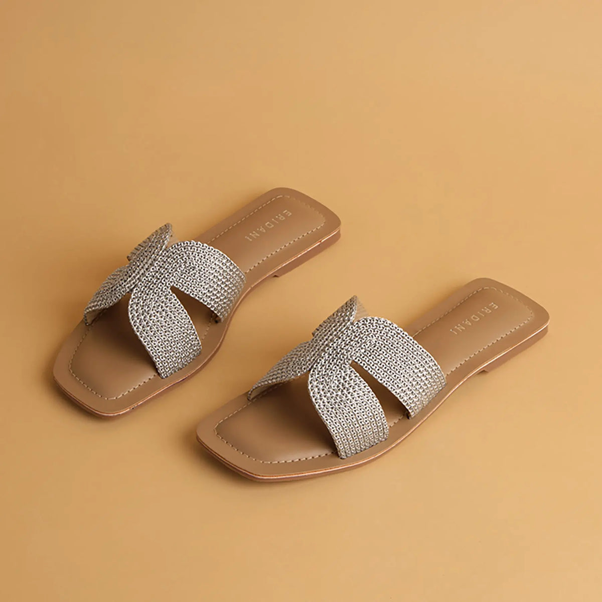 Aisha Metallic Flats Ahmad Arts