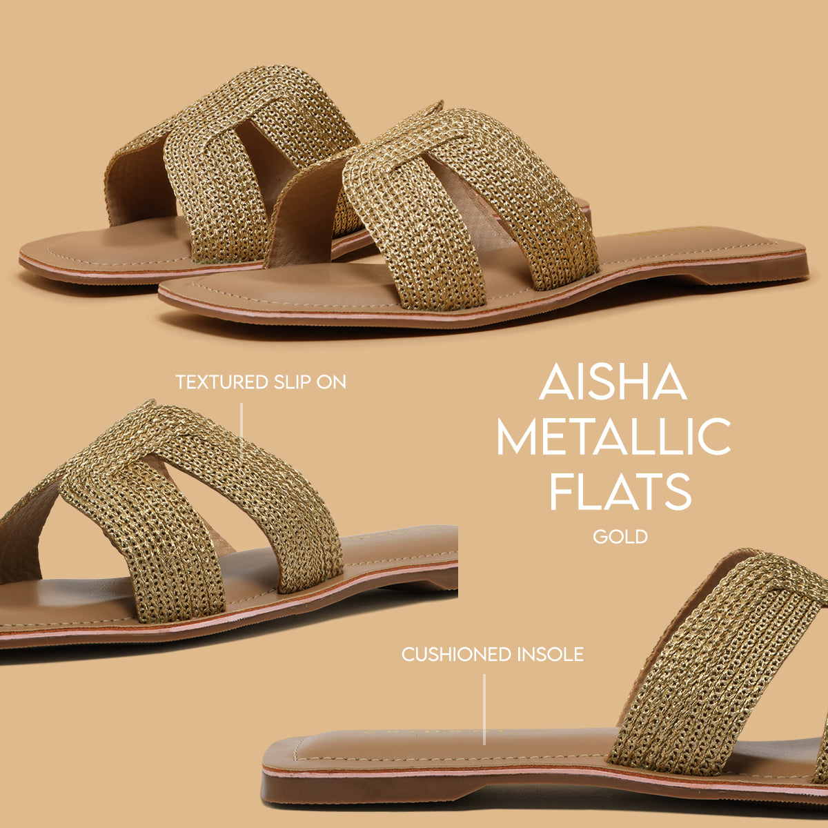 Aisha Metallic Flats Ahmad Arts Eridani