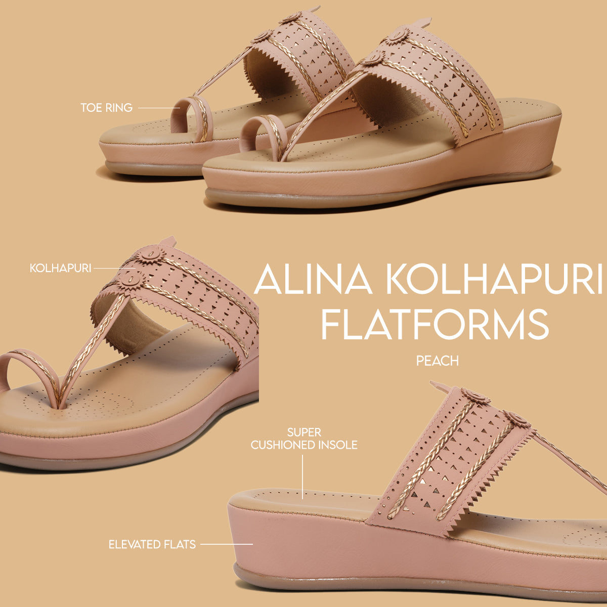 Alina Kolhapuri Flatforms Step Cloud Footwear Eridani