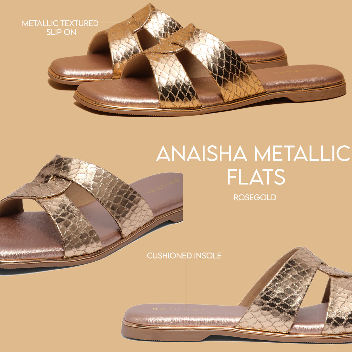 Anaisha Metallic Flats Sapphire Eridani