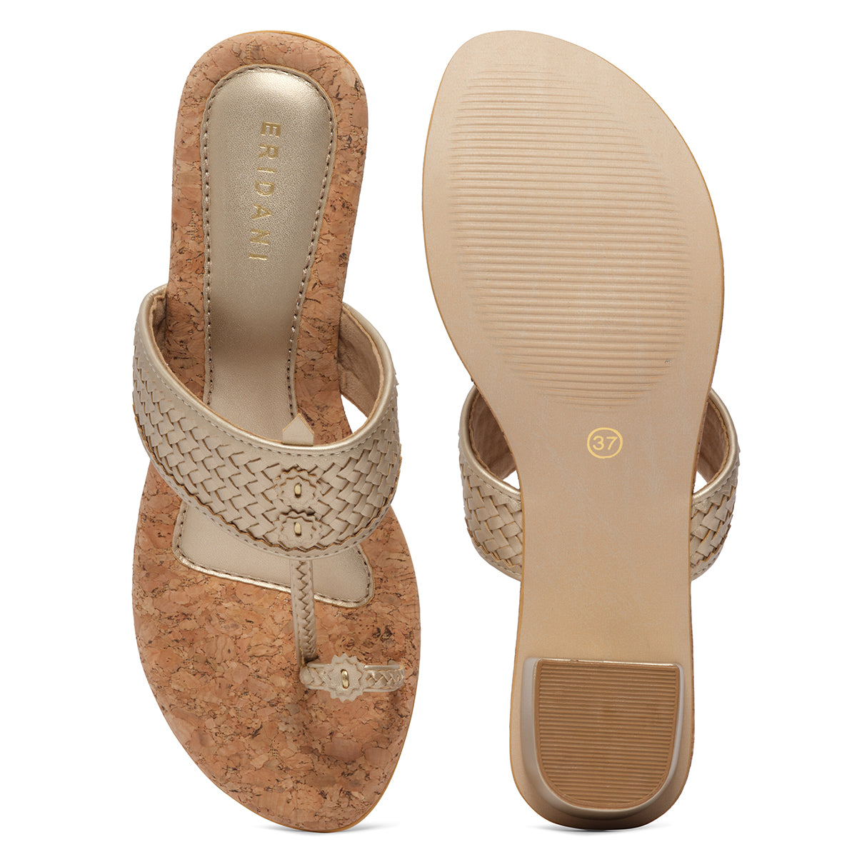 Arzu Metallic Kolhapuri Heels