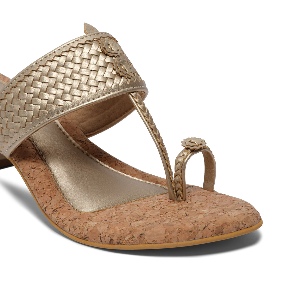 Arzu Metallic Kolhapuri Heels