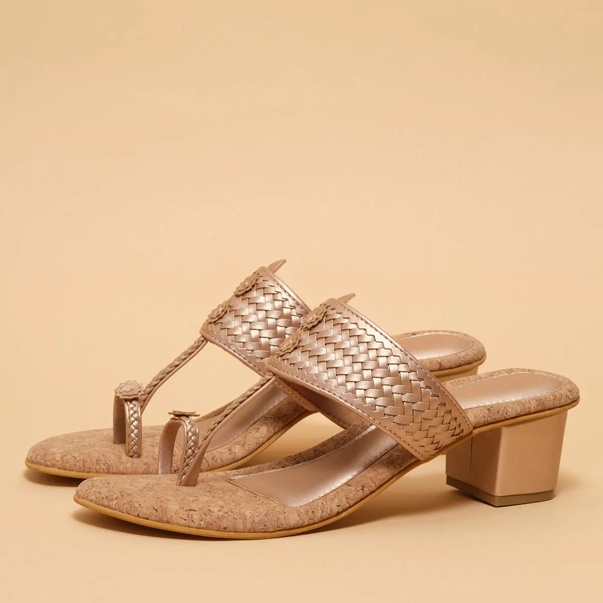 Arzu Metallic Kolhapuri Heels Akil