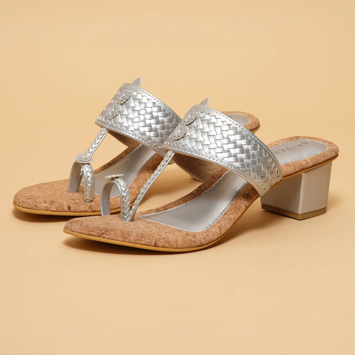 Arzu Metallic Kolhapuri Heels Akil