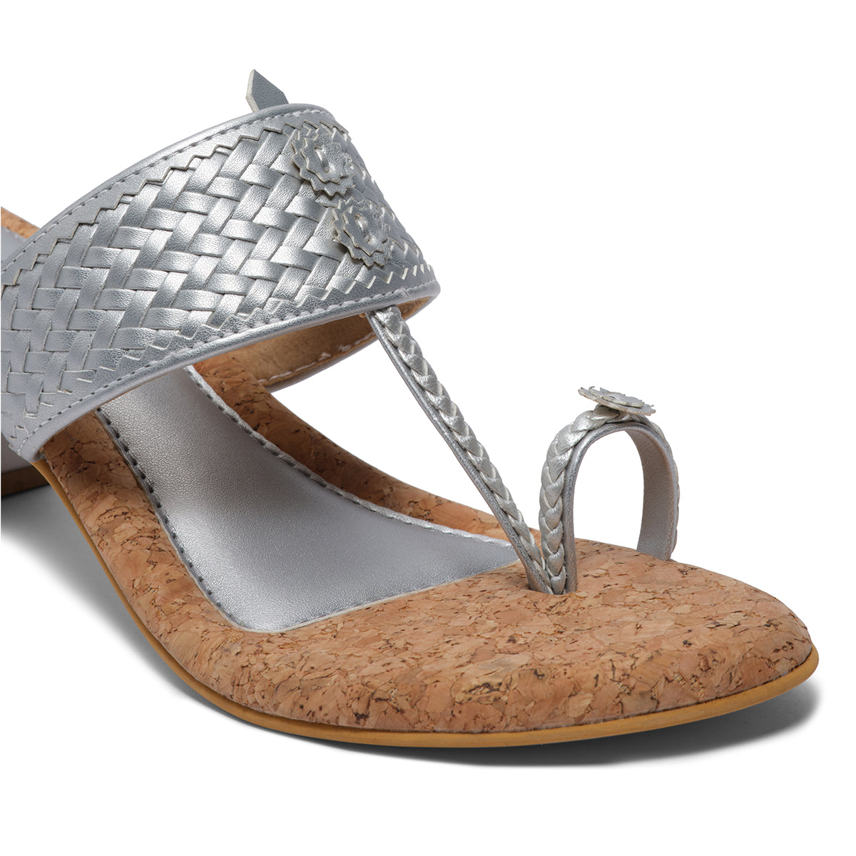Arzu Metallic Kolhapuri Heels