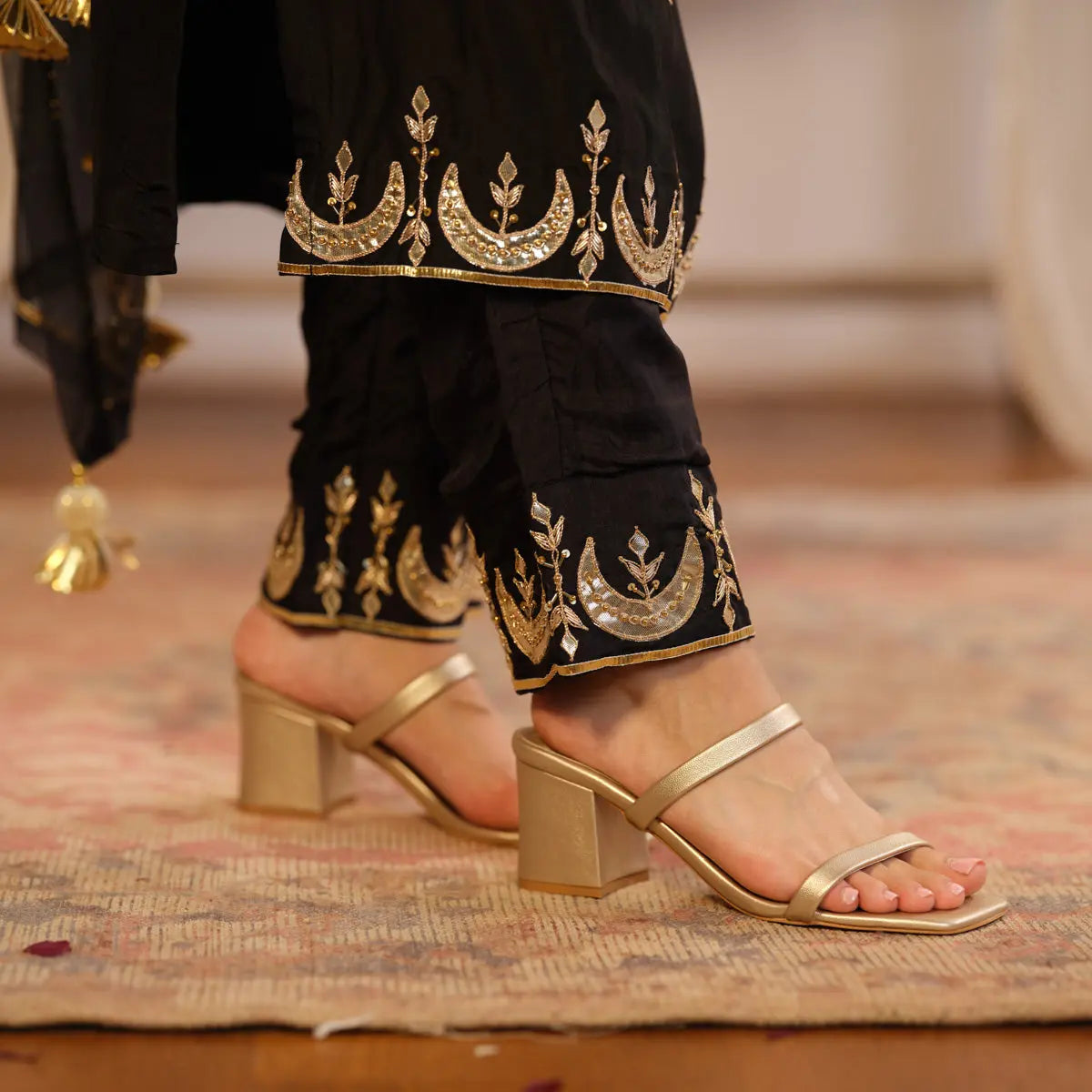 Aster Wide Block Heels KM Footwear