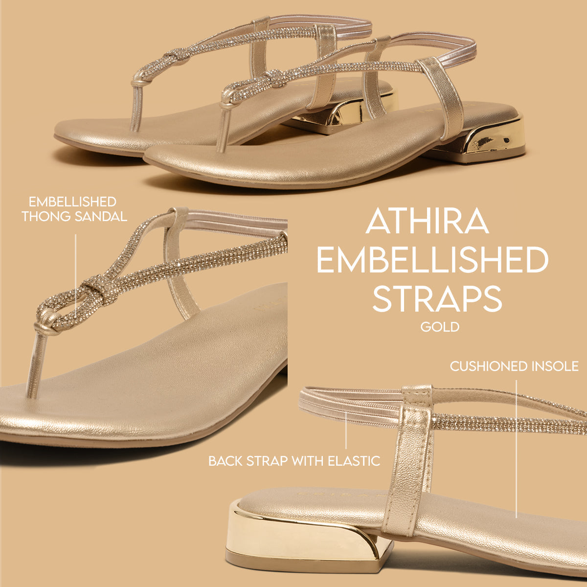 Athira Embellished Straps Regina Footwear Eridani