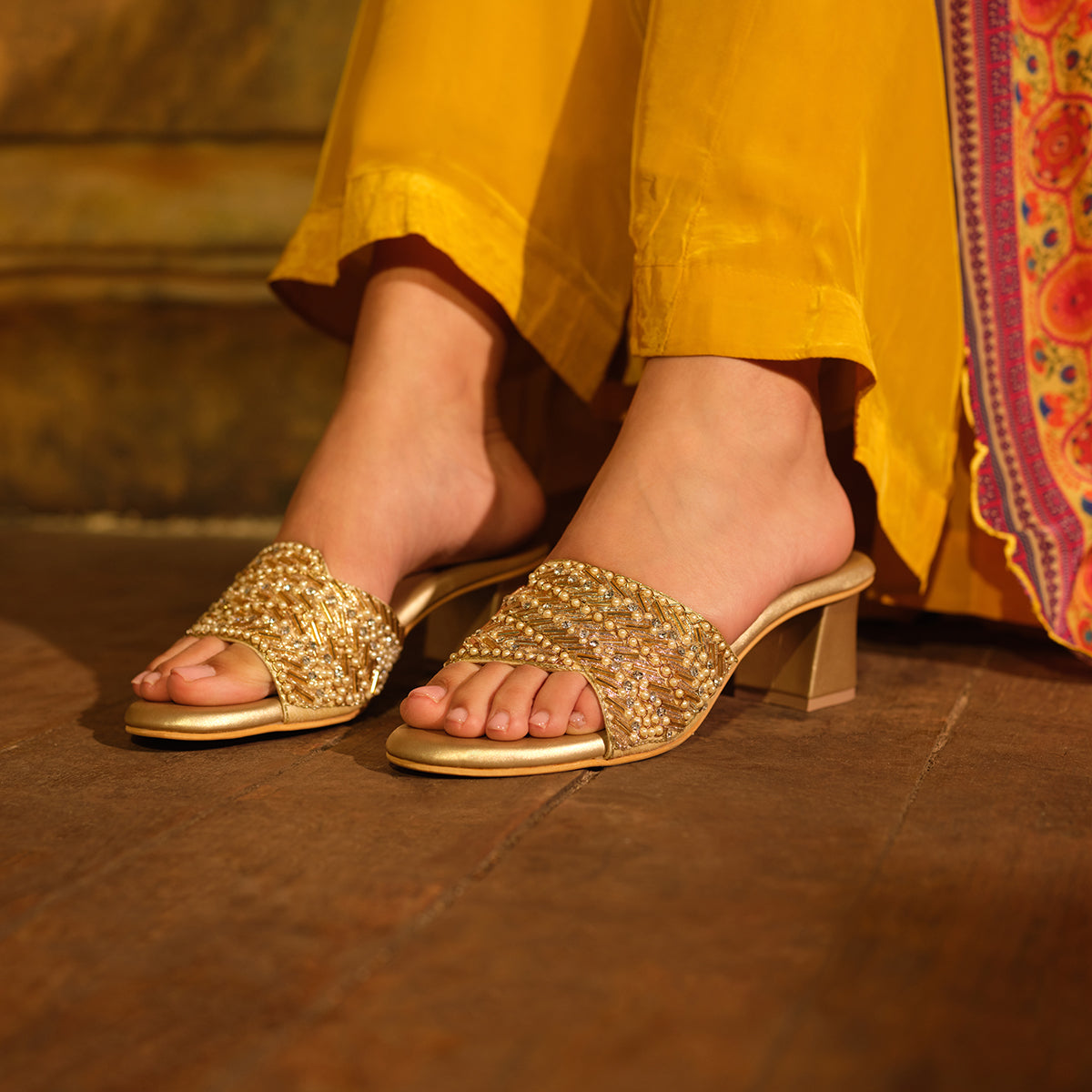 Atrani Embroidered Heels Mahek Footwear Eridani