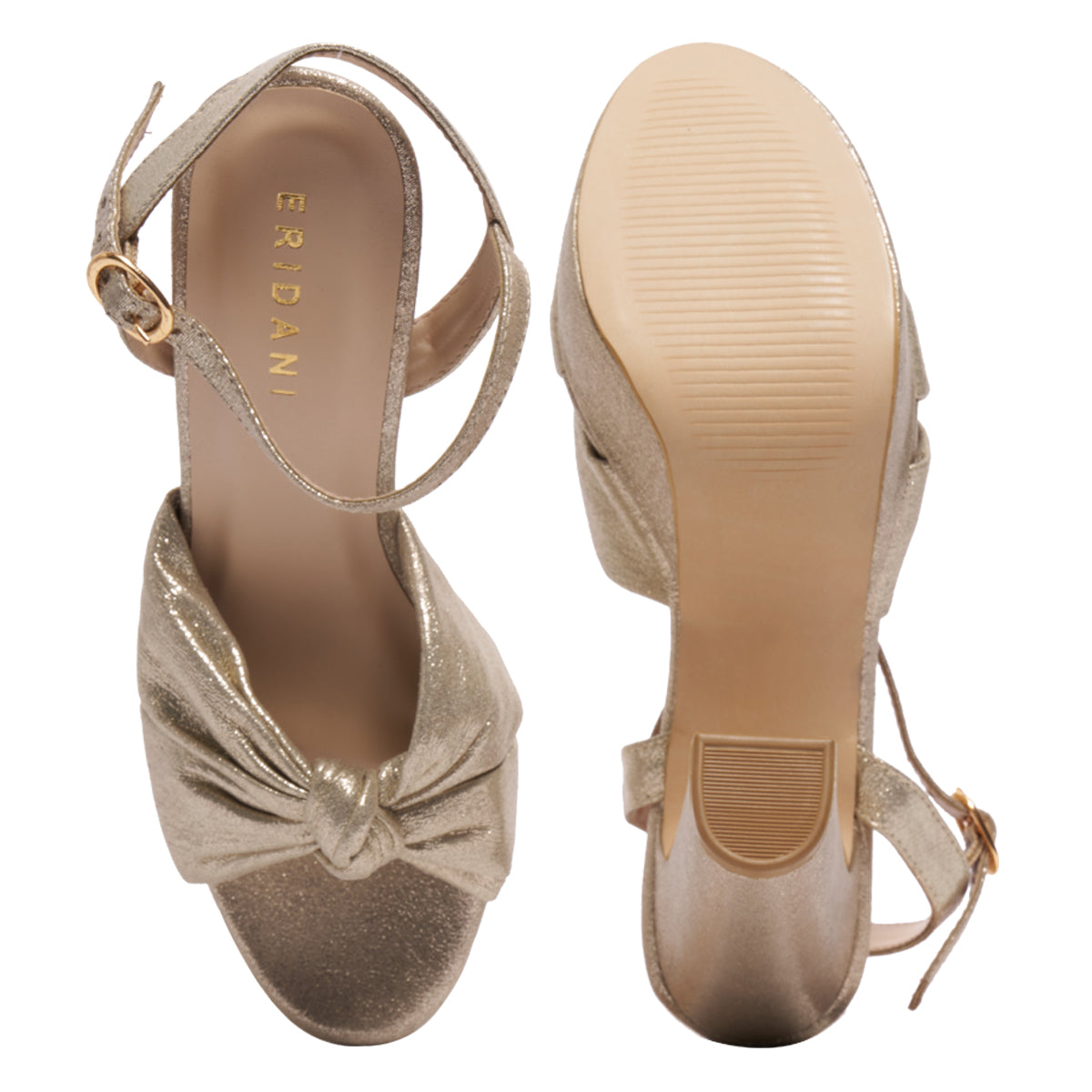 Audry Knotted Metallic Heels