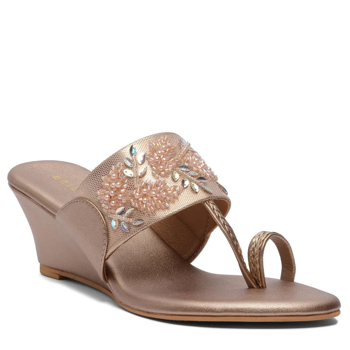 Aurya Kolhapuri Wedges Macro Footwear