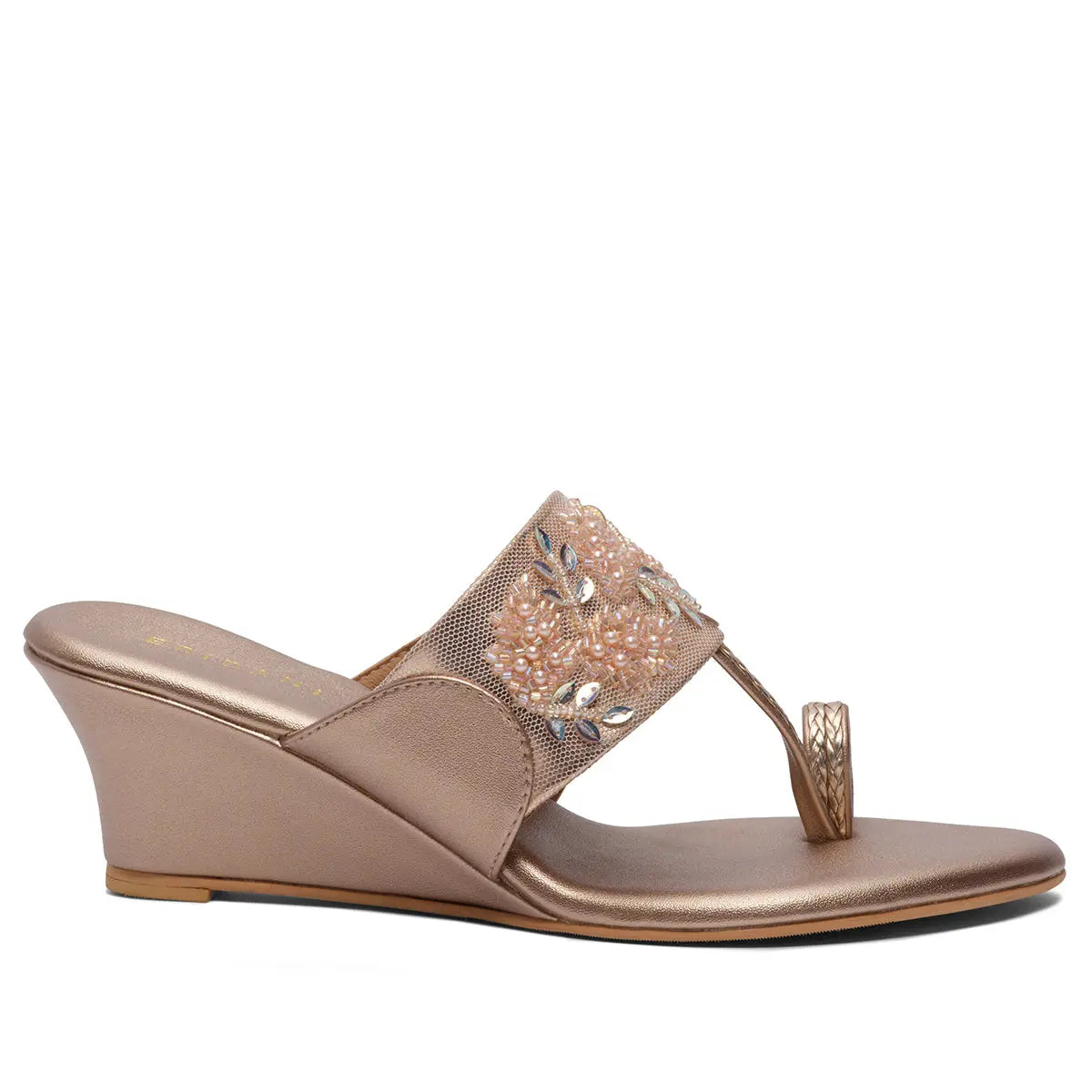 Aurya Kolhapuri Wedges Macro Footwear