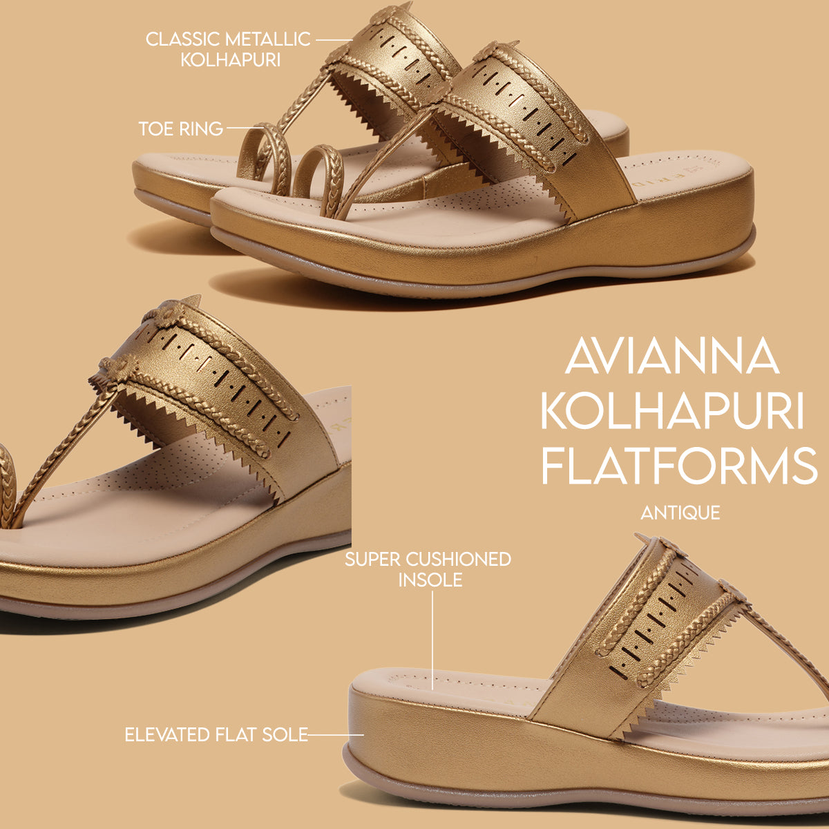 Avianna Kolhapuri Flatforms Indian Leather Company Eridani