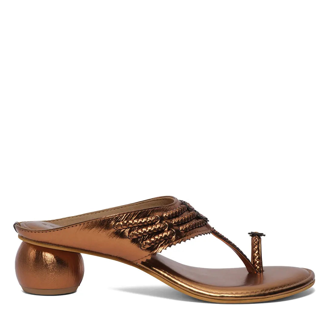 Avya Metallic Kolhapuri Heels Akil Eridani