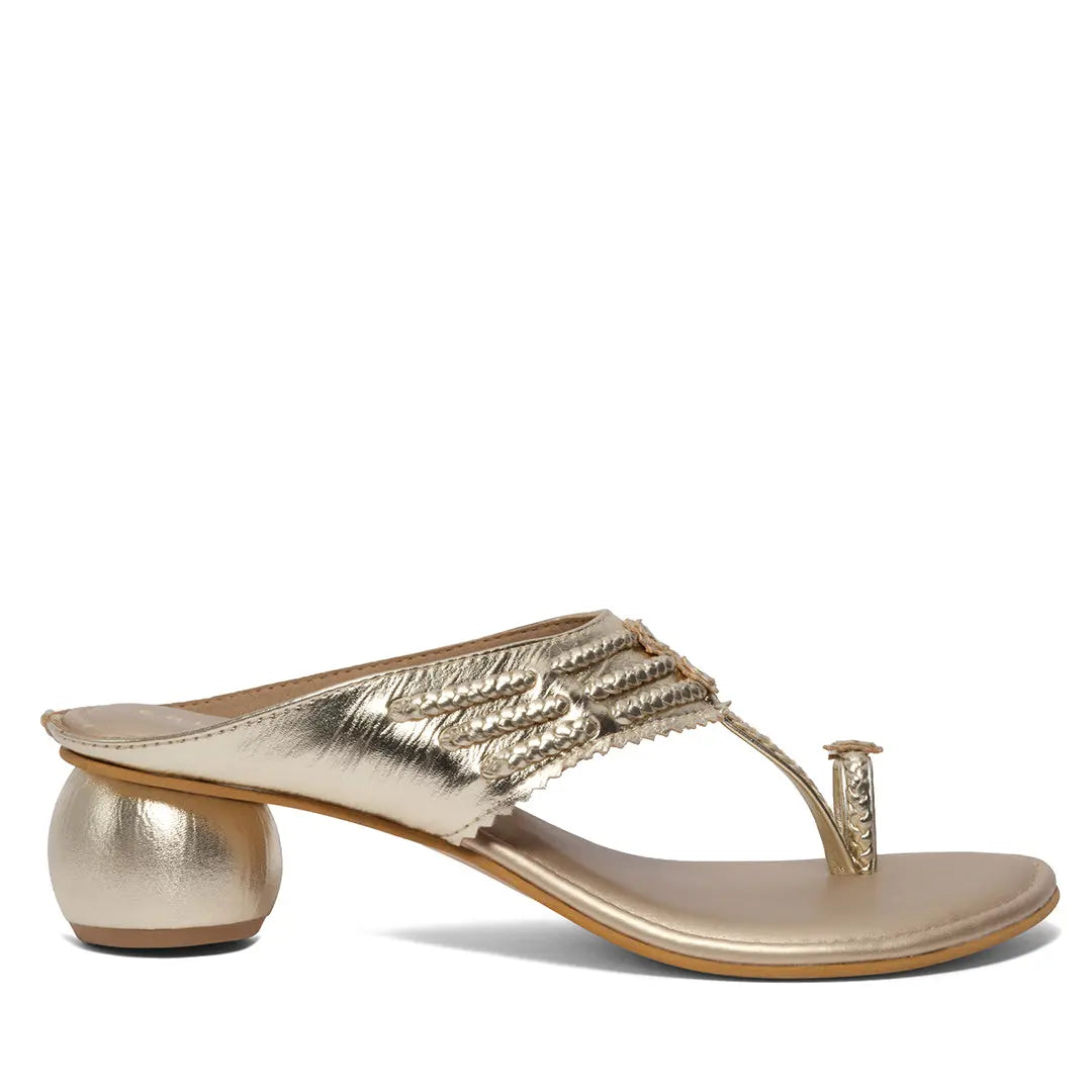 Avya Metallic Kolhapuri Heels Akil Eridani