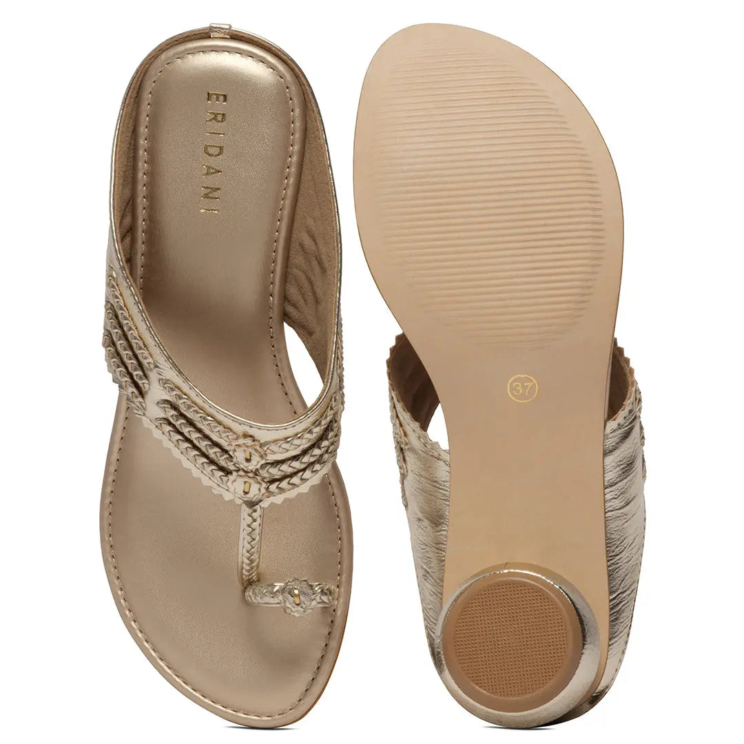 Avya Metallic Kolhapuri Heels Akil Eridani