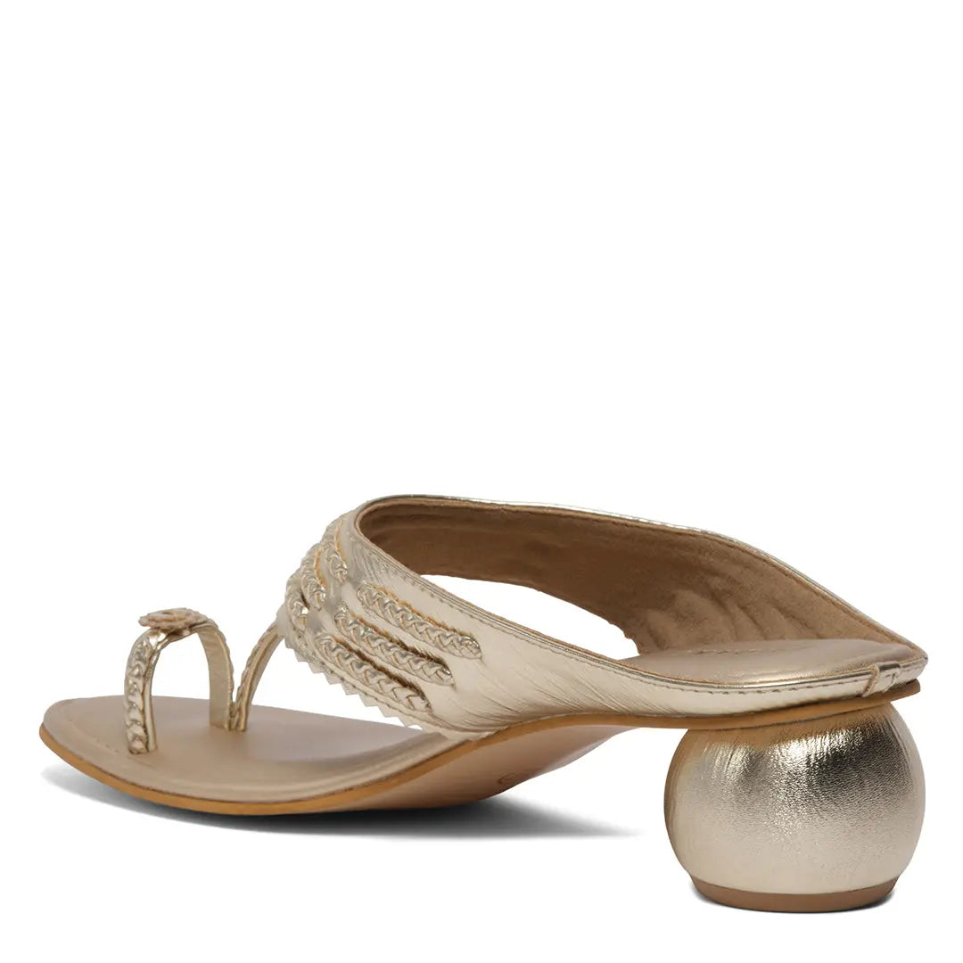 Avya Metallic Kolhapuri Heels Akil Eridani