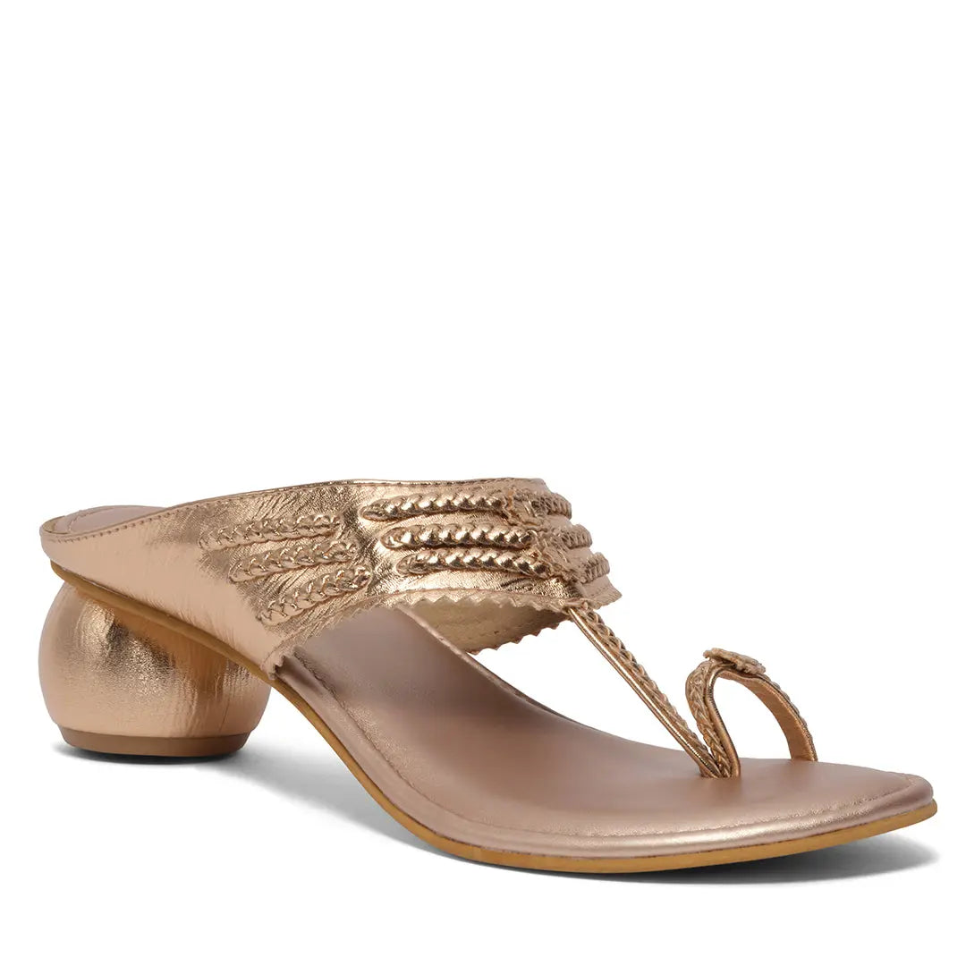 Avya Metallic Kolhapuri Heels Akil Eridani