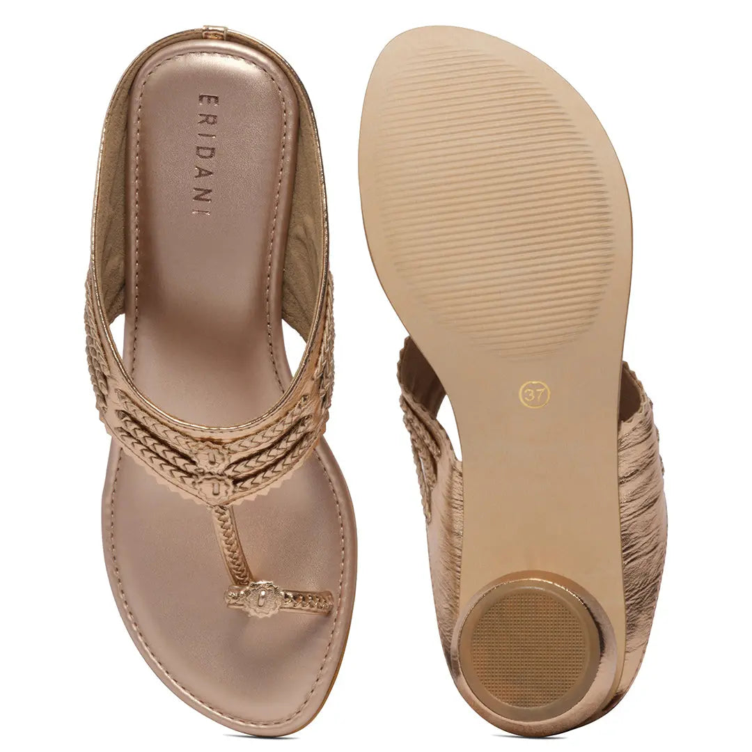 Avya Metallic Kolhapuri Heels Akil Eridani