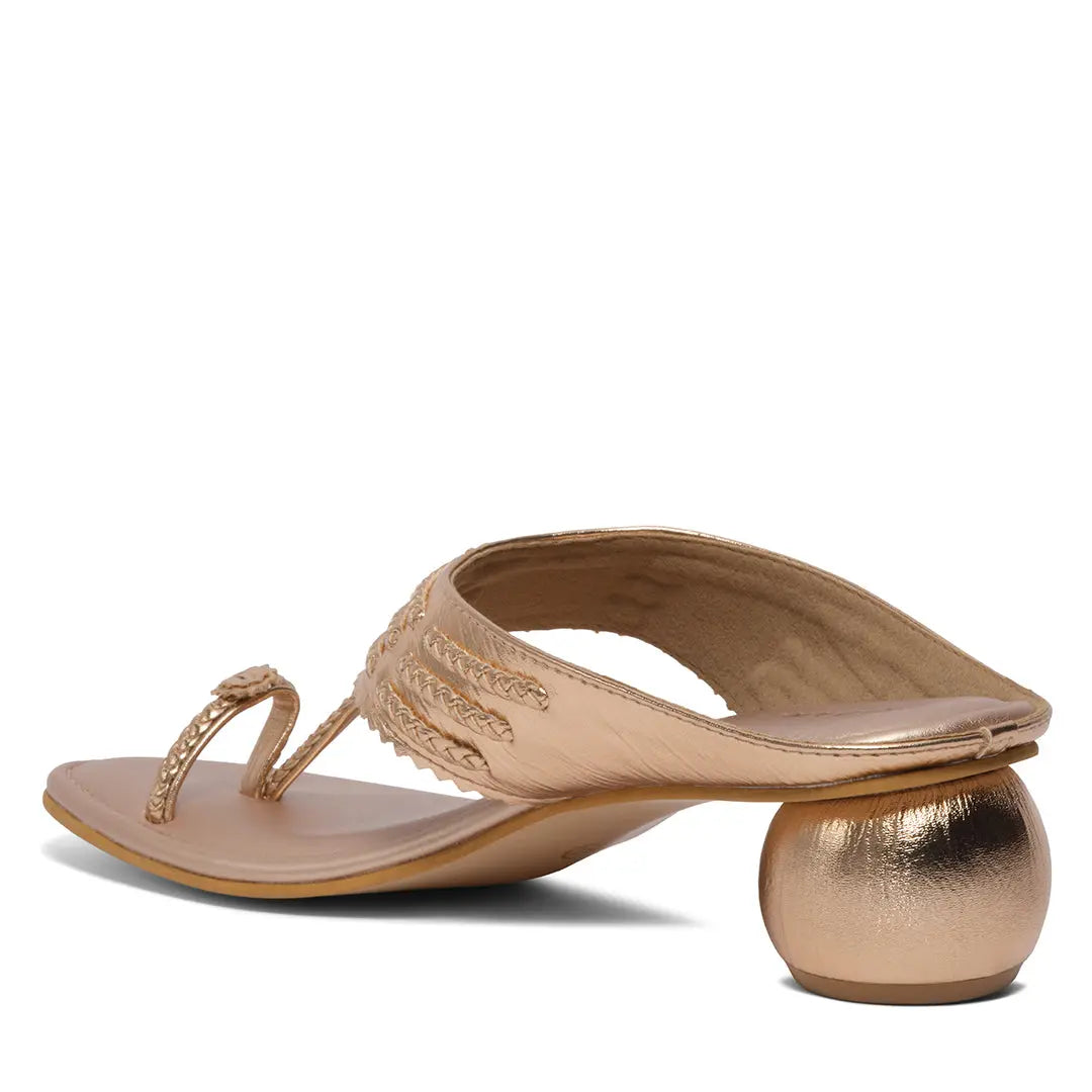 Avya Metallic Kolhapuri Heels Akil Eridani