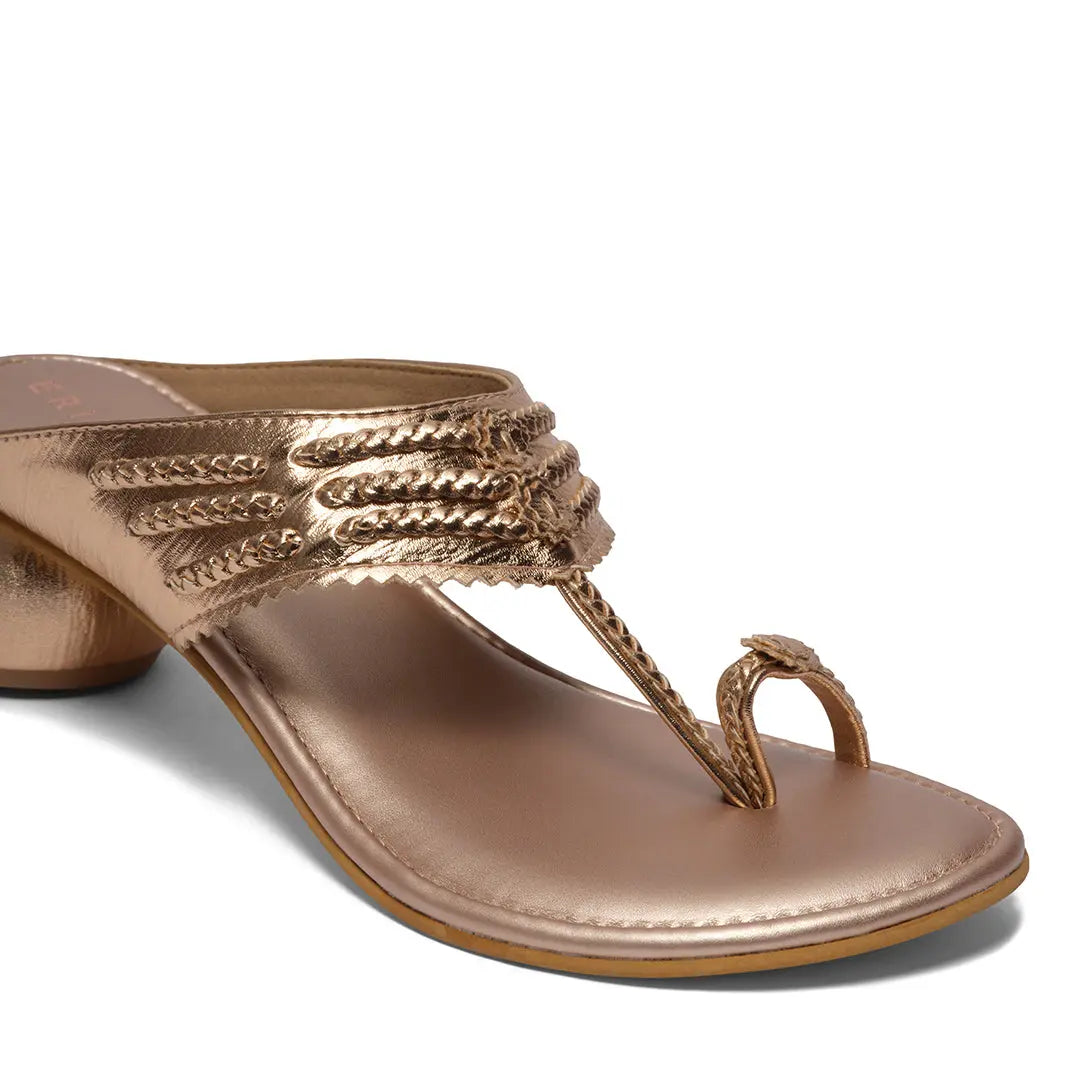 Avya Metallic Kolhapuri Heels Akil Eridani