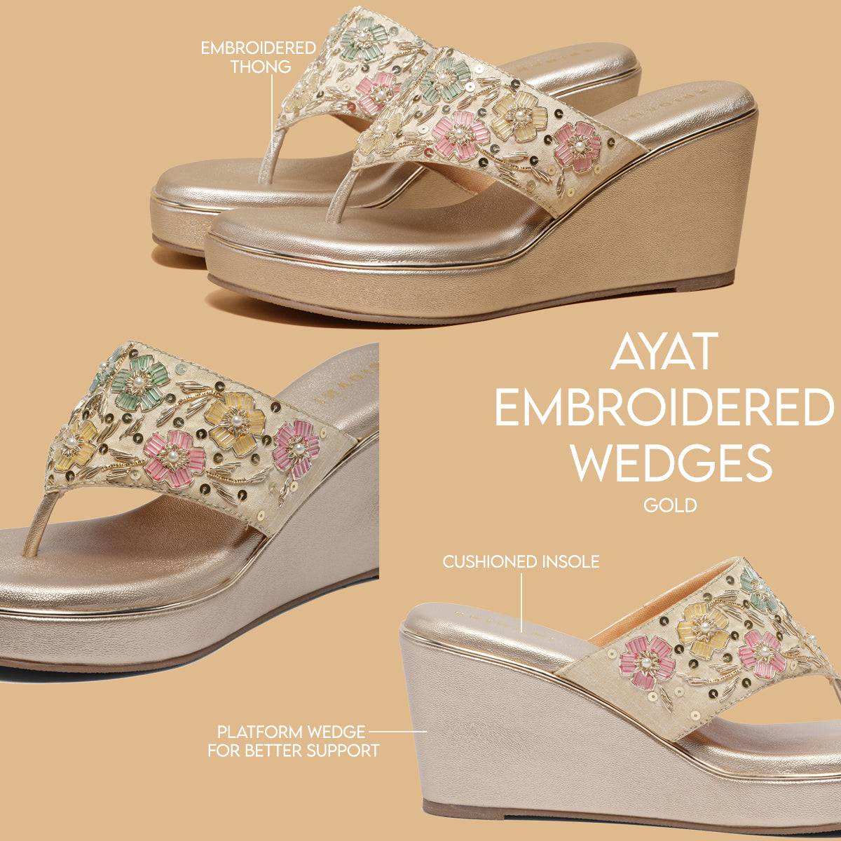 Ayat Embroidered Wedges Anshika Eridani