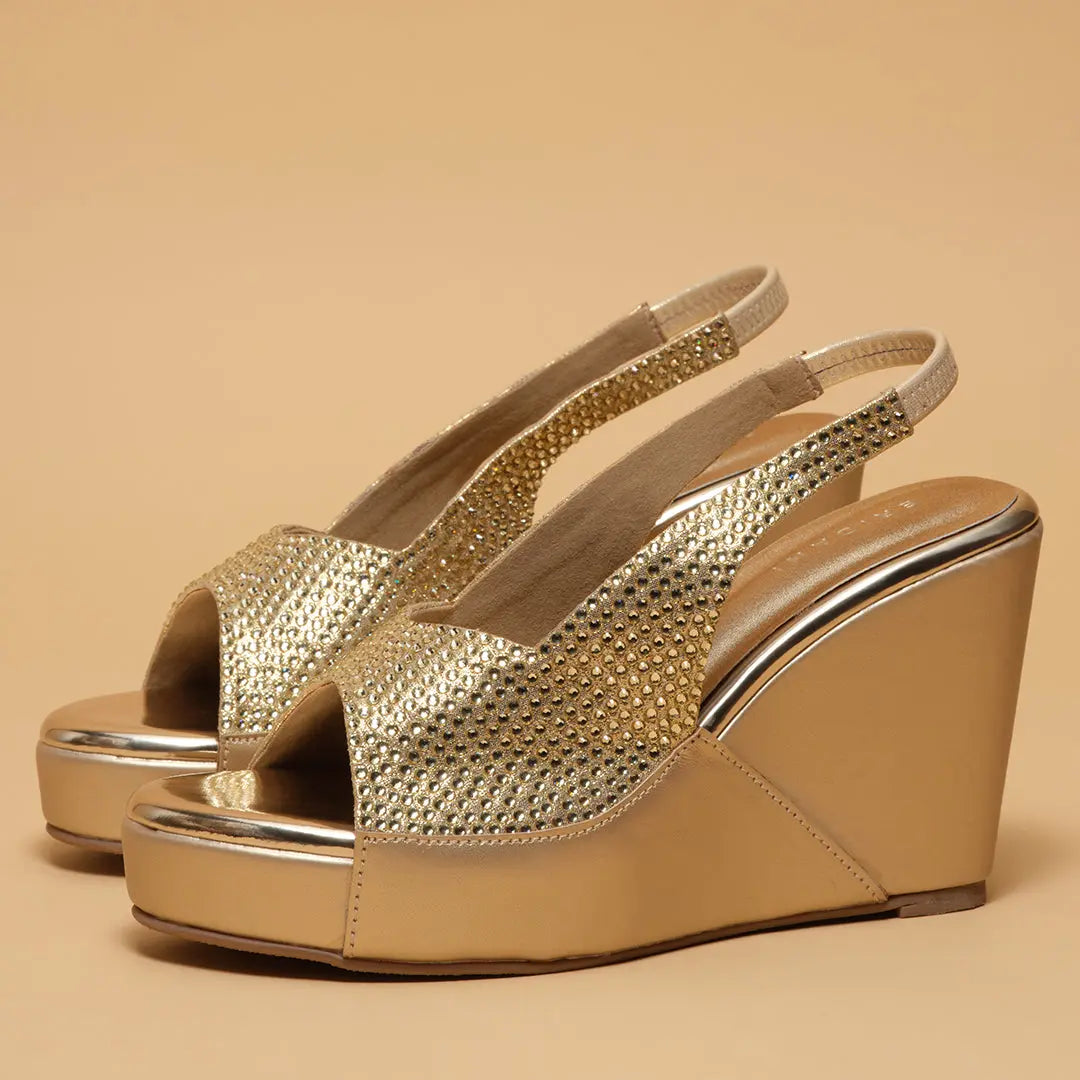 Azrina Embellished Wedges Come