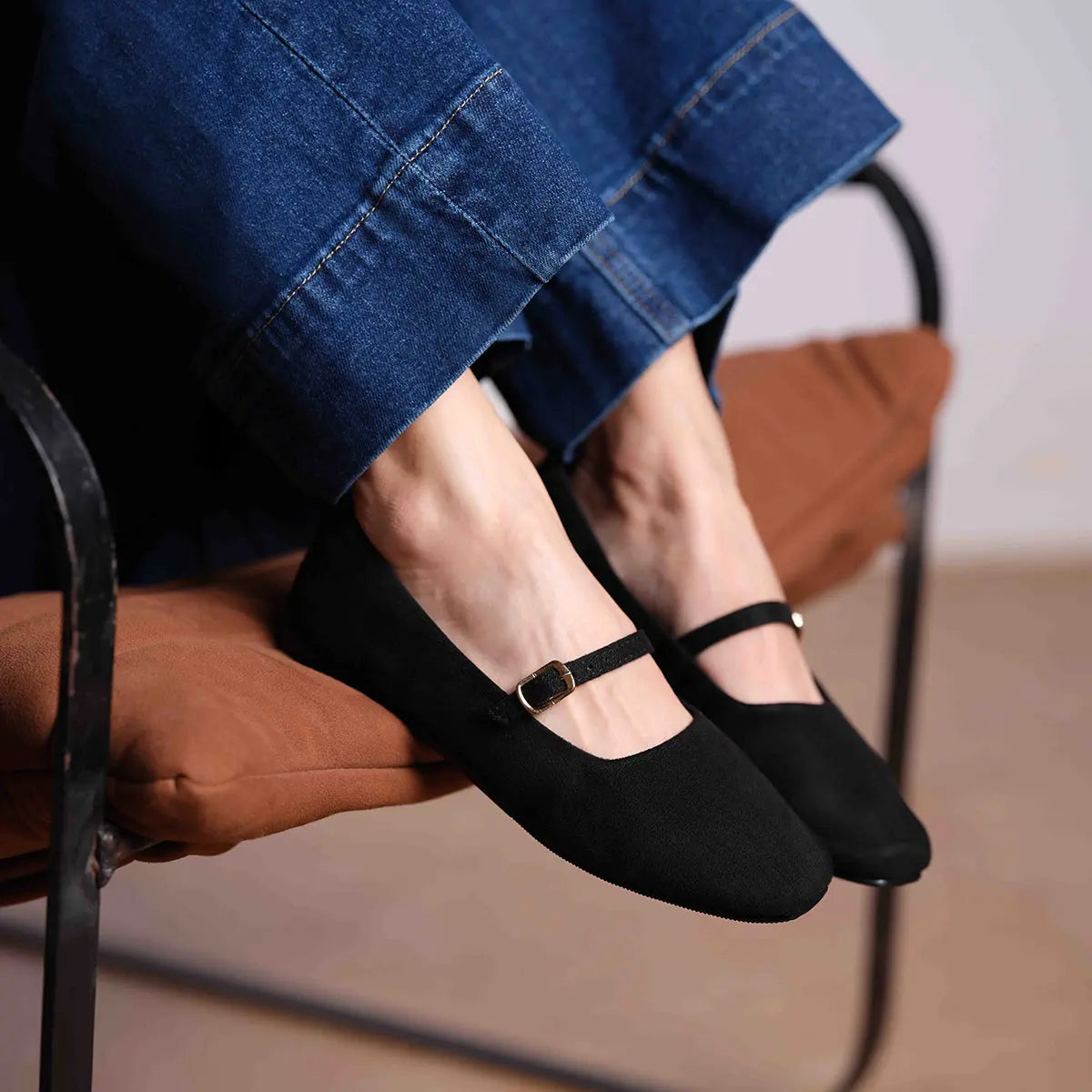 Betty Buckle Ballerinas Status Shoes