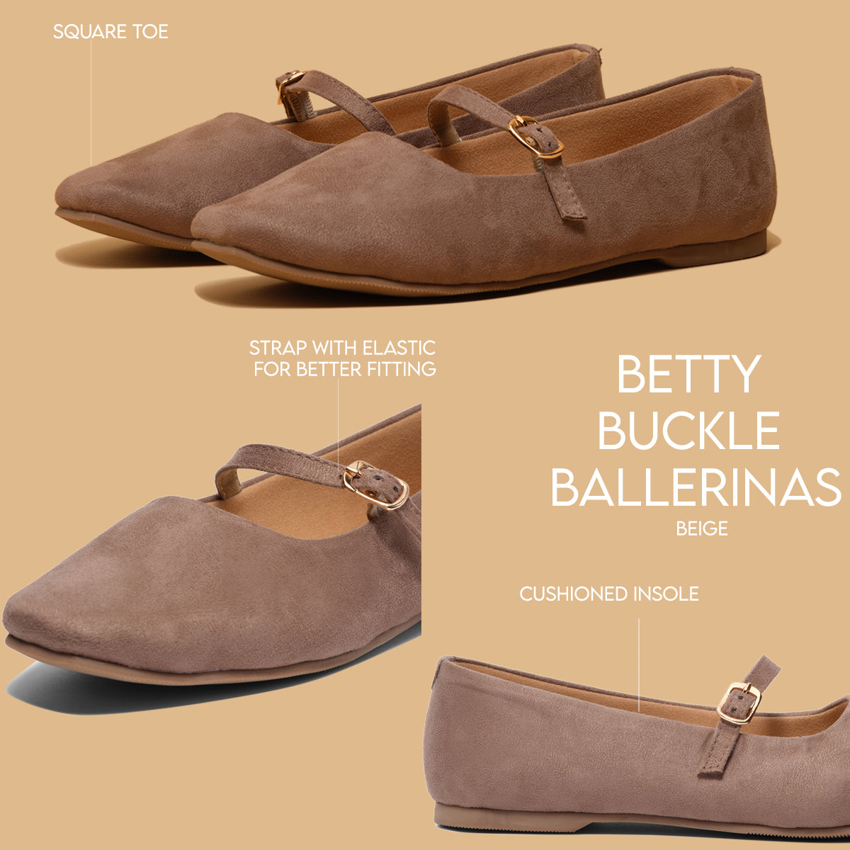 Betty Buckle Ballerinas Status Shoes Eridani